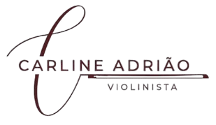 Faded brand logo with stylized initial C and text Carline Adrião violinista evoking elegant musical professionalism